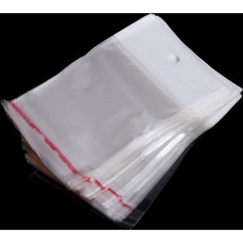 100 Pcs/Set Plastic Packing Bag Transparent Self Adhesive OPP Jewelry Seal 6x8cm N58F