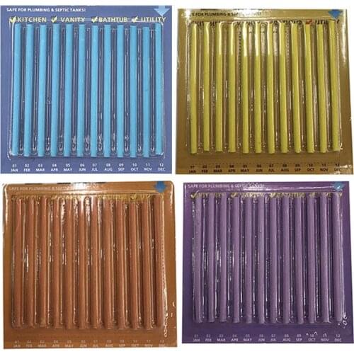 12pc/set Sticks Oil Decontamination Kitchen Toilet Bathtub Drain Cleaneer Spot Pipe Cleaner Clean Sewer Cleaning Rod