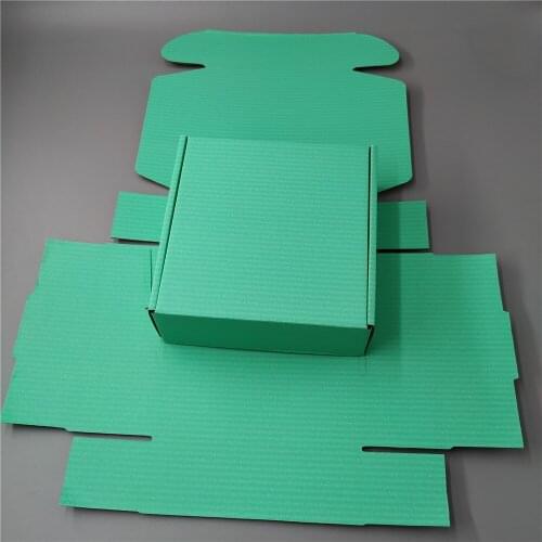 15*15*5cm 10pcs green express shipping paper boxes blank 3-layer corrugated box