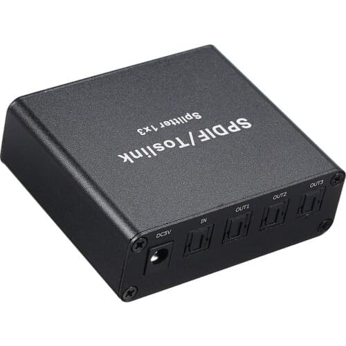 1x3 Toslink Splitter 3 Port SPDIF Toslink Optical Digital Audio Splitter 1 In 3 Out Support LPCM2.0 DTS