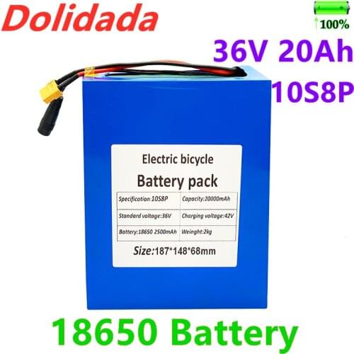 2021 10S8P 36V 20Ah 250W~1000W 36V20Ah Battery 42VLithium Battery Pack with 30A BMS for Ebike Electric Car Bicycle Motor Scooter
