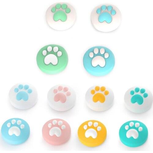 4pcs Cute Cat Paw Claw Thumb Stick Grip Cap Joystick Cover For Nintend Switch Lite NS Joy-Con Controller Gamepad Thumbstick Case
