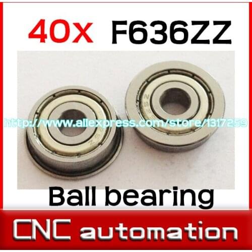 40pcs Flanged F636 F636ZZ Flange bearing 6X22X7mm radial shaft
