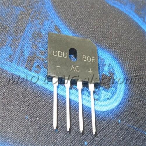 5PCS/LOT New GBU806 8A/600V DIP Foot Current Voltage Good Quality Rectifier Bridge Bridge Flat Bridge