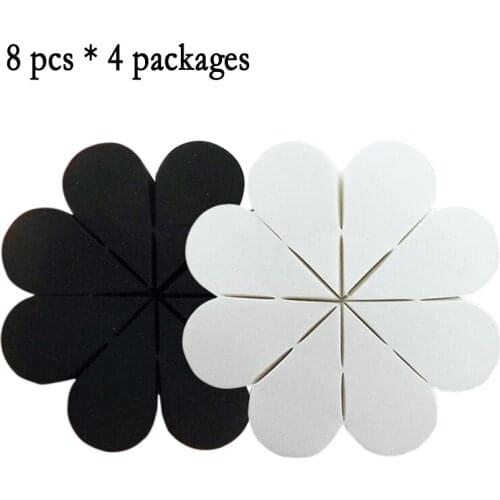 8 Pcs * 4 Packs Heart Petals Beauty Makeup Sponges Liquid Foundation Remover Puff Make Up Set Cosmetic Tools Kit for Girls