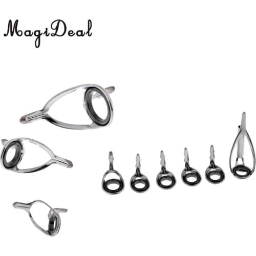 9pcs Fishing Rod Eye Ring / Guides Tip for Spinning / Casting Fishing Rod