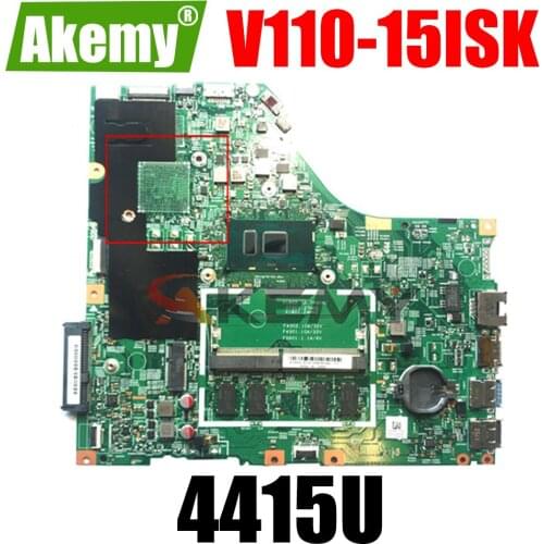 Akemy 15277-1N 448.08B01.001N For Lenovo V110-15ISK V110-15 Notebook Motherboard CPU 4415U 100% Test Work