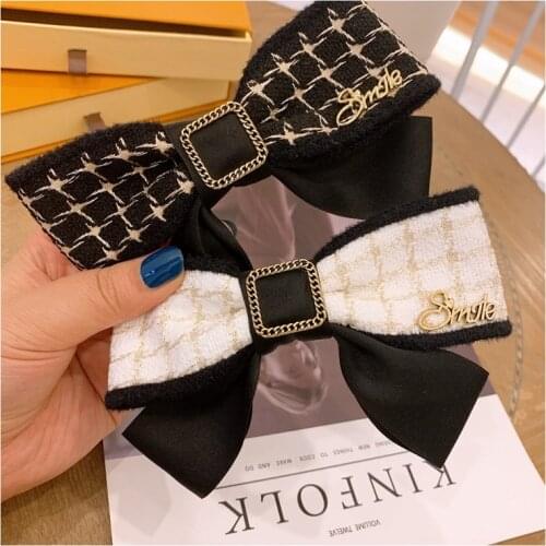 Barrette For Women Girl Rhinestone Crystal Pearl Big Hair Clip Hairpin Bow Knot Plaid Dot Flower Head Accessories Wholesale