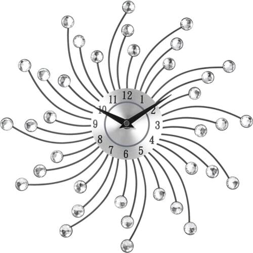 3D Large Wall Clock Metal Crystal Modern Home Decoration Silent Clocks For Living Room Office