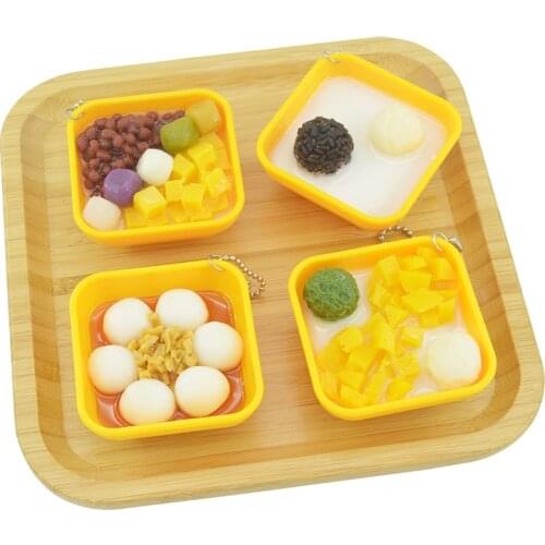 Simulation Food Keychain Hong Kong-style Dessert Keychain Red Bean Taro Ice Cream Keychain Model Pendant Creative Gift K4232