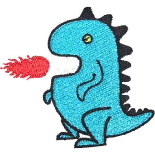 Child Creative Dinosaur Cloth Sticker iron on sew on hook&loop Embroidery Creative Patches customize logo any design any qty