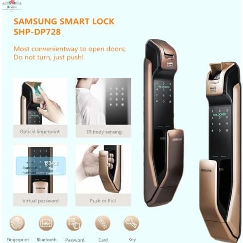 Samsung SHP-DP728 Smart Home Door Lock English Version Fingerprint Locks Cerradura Inteligente Fechadura Digital