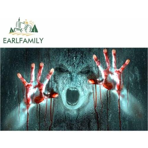 EARLFAMILY 13cm x 7.3cm For Halloween Horror Fine Decal Sunscreen Car Stickers Car Styling Decals Suitable for VAN RV SUV
