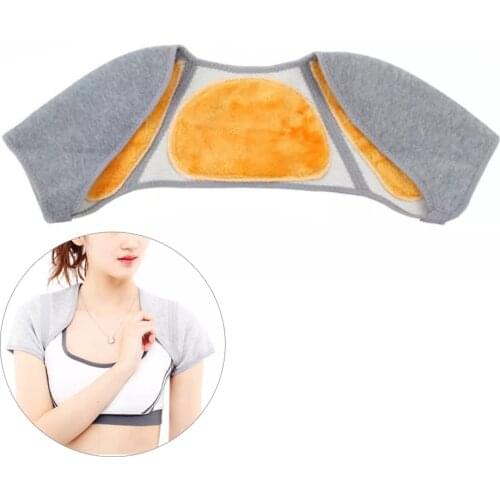 Self-heating Shoulder Brace Warmer Protector Bamboo Charcoal Fiber Fleece Lined Thicken Shoulder Support Heat Therapy Pad New