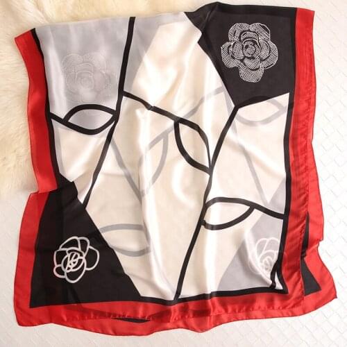 Hijab Scarfs Summer Lady Shawl Beach Cover-ups Scarves Wraps Neck Headband 2021 Women Silk Scarf Design Print Female Foulard