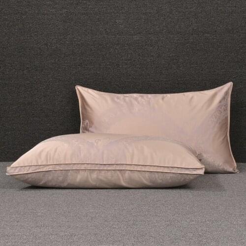 Cotton Down Pillow Silk Jacquard Lock Down Silk Three-layer Down Pillow Core 95% White Velvet Pillow Single Neck Pillow