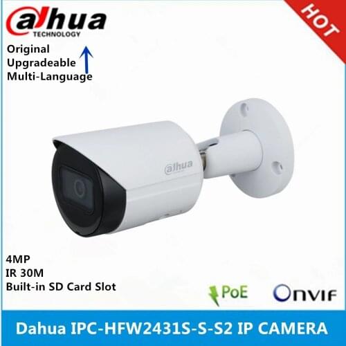 Dahua Starlight Camera IPC-HFW4433M-I2 4MP POE IR80M CCTV camera HFW4433M-I2 with bracket
