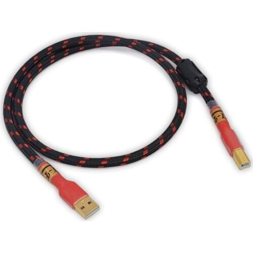 2.0A-B 6N Gold plated Audiophile USB DAC Cable A to B Alpha OCC Audio Hifi Cable USB Line DAC Data Cable