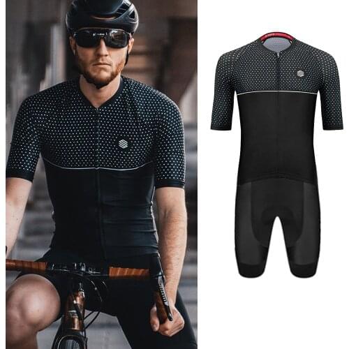 Black Cycling Jersey Set Men Bib Shorts 9D Gel Pad Summer Bike Wear Clothing Short Sleeve Maillot Ciclismo Hombre Siroko
