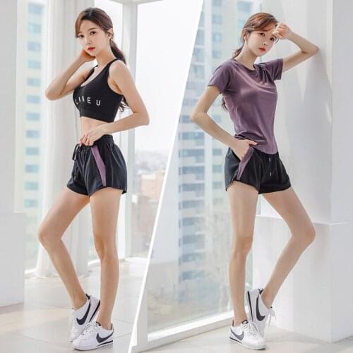 3pcs summer women sportswear quickly dry sweatshirt+short+bra running jogger fitness gym casual yoga outfit set sport suit 3XL