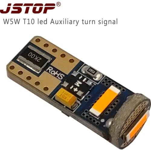 JSTOP 2pcs/set led Auxiliary turn signal W5W T10 12-30VAC Strobe Light 1860SMD led car lamp No error canbus bulbs width light