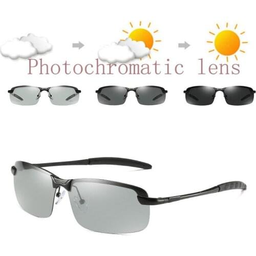 Mens Photochromic Polarized Driving Sunglasses Classic Sports Eyewear Vintage Eye Glasses Fishing Travel Transition Lens UV400