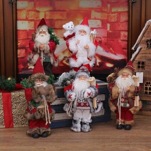 New Christmas Decoration Old Man Plush Doll Ornaments 30 cm Creative Standing Santa Claus Decoration