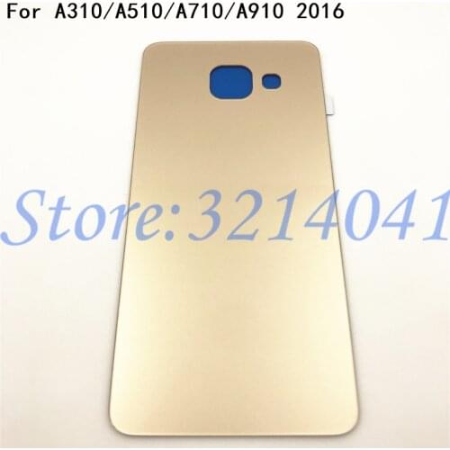 Original Back Housing For Samsung A3 A310 A5 A510 A7 A710 A9 A910 2016 Rear Door Battery Cover Glass Cover with Adhesive Logo