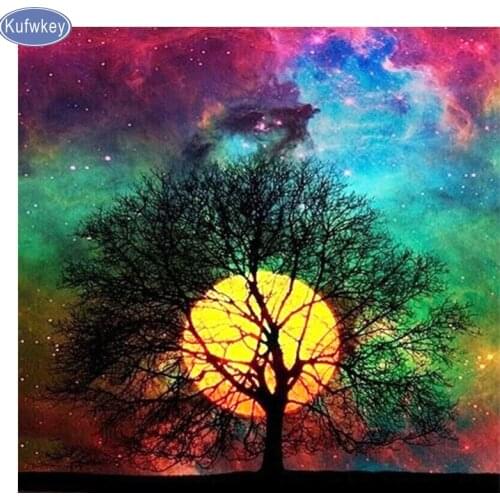 Full Square Diamond 5D DIY Diamond Painting"moon tree"Diamond Embroidery Cross Stitch Rhinestone Mosaic Painting home decor life