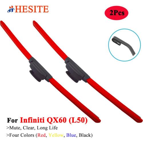 HESITE Colorful Hybrid Wiper Blades For The Infiniti QX60 2015 2019 2021 2022 Lease Luxe Accessories 2020 Red Blue Yellow Wipers