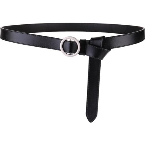 Cowskin Belts for Women Soft Long Waistband Knot genuine leather Belt Thin Cinturon Mujer High Quality Fashion Dress Cummerbunds