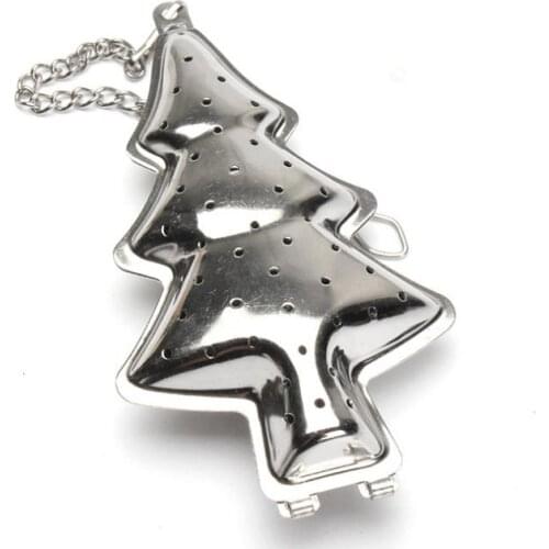 New Arrive 200pcs Christmas Tree Shaped Tea Infuser Stainless Steel Tea Strainer Reusable Loose Leaf Tea Coffee Filter
