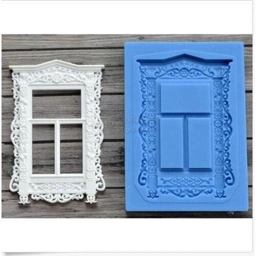 Window frame wedding christmas Silicone Fondant Mould silicone cake decorating mold food grade fondant molds