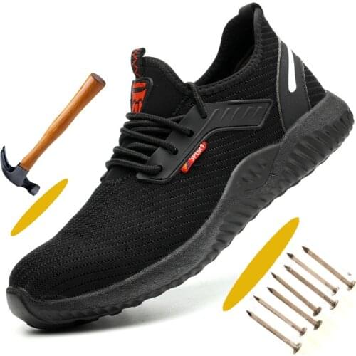Light Comfortable Safety Shoes for Men Anti-Hit Work Safety Shoes Breathable Casual Men Shoes Solf Rubber Sole Protective Shoes