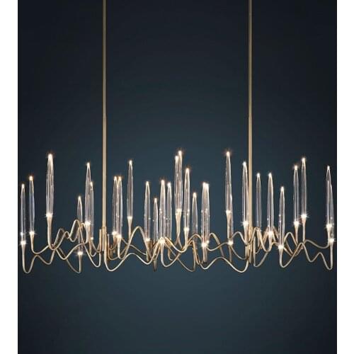 Luxury LED Chandelier Lighting American Multiple Heads Dining Living Room Chandeliers Restaurant Villa Branch Art Hanging Lamp