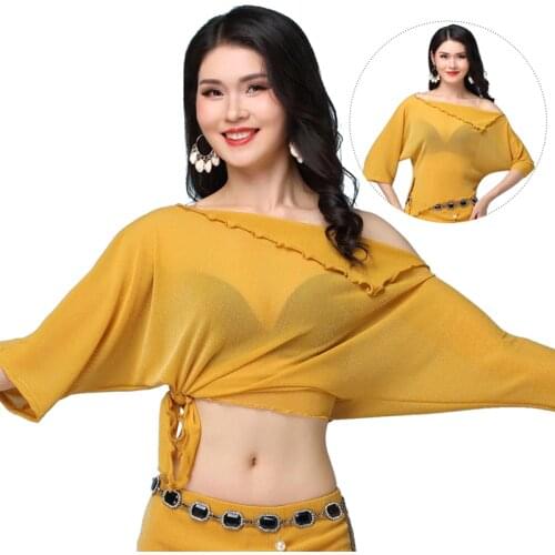 Loose belly dancing jacket exercise clothes new sexy belly-shielding bat sleeve jacket for female beginners