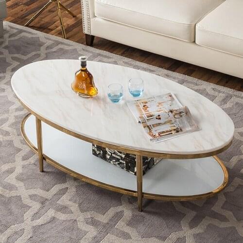U-BEST Nordic modern Living room furniture marble top with gold stainless steel leg center tea table for dining