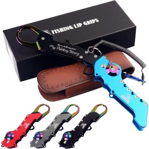 Gorgons Aluminum Alloy Fish Grip Fishing Tackle Gear Portable Stainless Steel Foldable Fish Lip Clip Accessories
