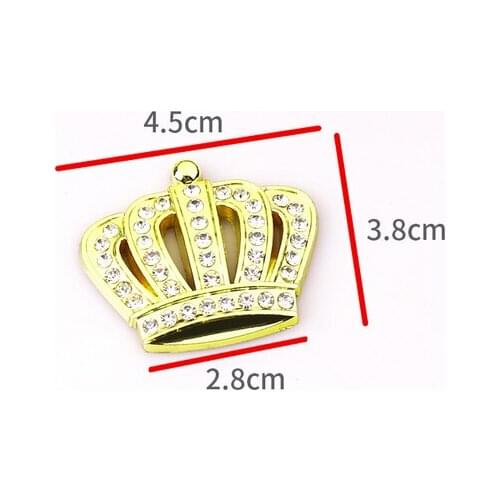 Gold Metal Crystal Crown Luxury VIP Emblem Auto Badge Motorcycle Decal Stickers Car Accessories