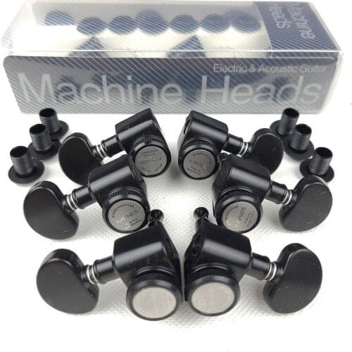 1 Set 1:20 Locking Electric Guitar Machine Heads Tuners For LP SG Guitar Lock String Tuning Pegs 3R3L Black