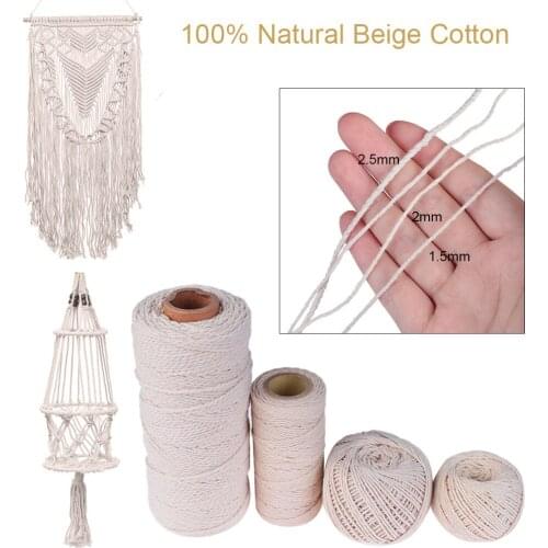 1Roll Beige Cotton Sewing Cords 100% Natural Twine String Christmas Wrapping Gift DIY Craft Rope New Home Decoration Accessories