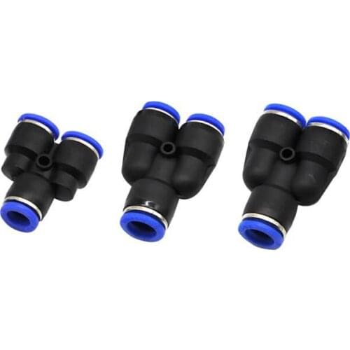 Pneumatic fitting 3way port Y shape pY4 PY6 PY8 PY10 PY12 PY14 PY 14 PY16 Pliastic pipe fitting connectors quick fitting