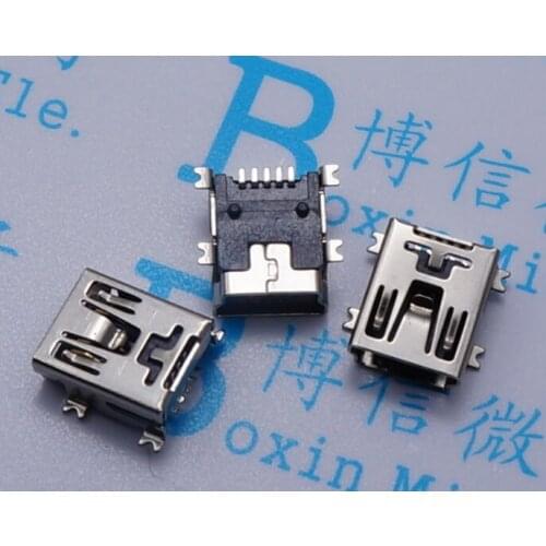 100pcs Mini USB connector SMD USB Data interface 5PIN 5 needle mini usb socket Free shipping