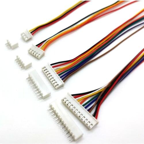 20 Sets XH 2.54mm 20cm 2/3/4/5/6/7/8/9/10/12 Pin Female Wire Straight Plug L:200mm