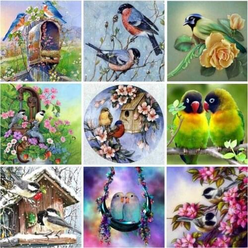 5d Animals Diamond Painting Birds Aviary Mosaic Art Embroidery StoneS Draw Picture Puzzle Toys Kid Gifts Wall Decor Small Size