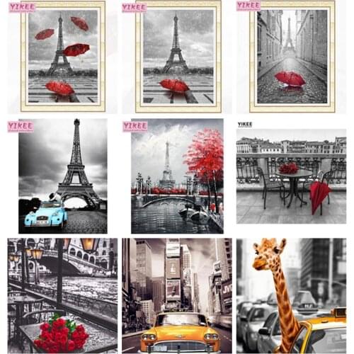 Diamond painting, full square,paris,black and white,5d,diy,cross stitch, diamond mosaic,5d diy,diamond embroidery landscape