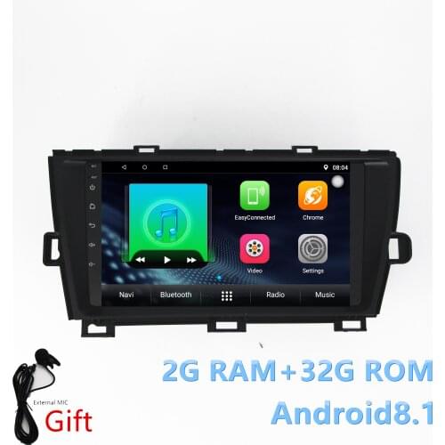 2din Car gps navigation Multimedia Player Android 8.1 stereo Radio For Toyota Prius 2009 2010 2011 2012 2013 Quade-core 2G+32G