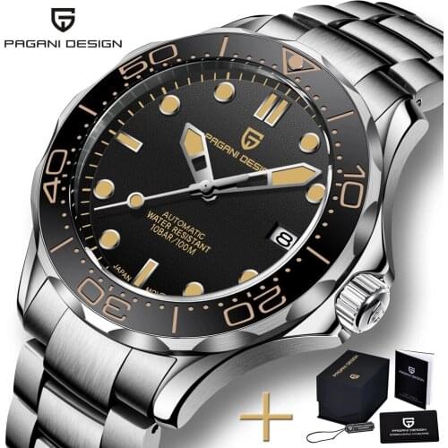 PAGANI Design Automatic Mens Mechanical Watch Top Luxury Brand 007 Watch Mens Stainless Steel Multifunctional Waterproof Watch