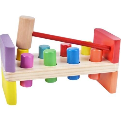 Wooden Pounding Bench With Hammer Kids Preschool Toys Multifunctional Tool Maintenance Box Baby Nut Combination