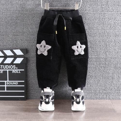 Children Pants 2021 Girl Boy Winter Pants Cotton Cartoon Thick Warm Trousers Waterproof Pants 2-7 Years Elastic Leggings Baby